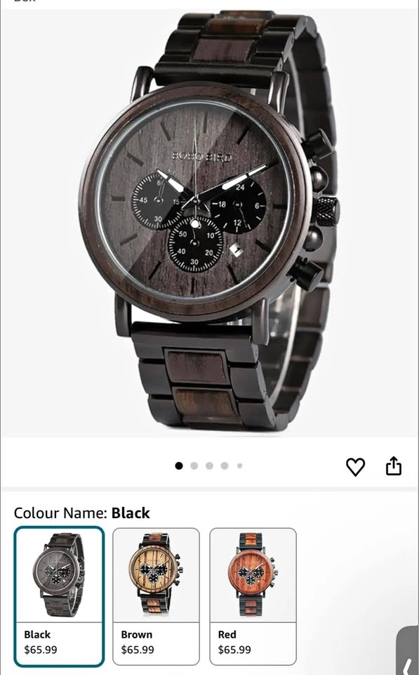 BOBO BIRD Men's Wood & Steel Casual Watch
