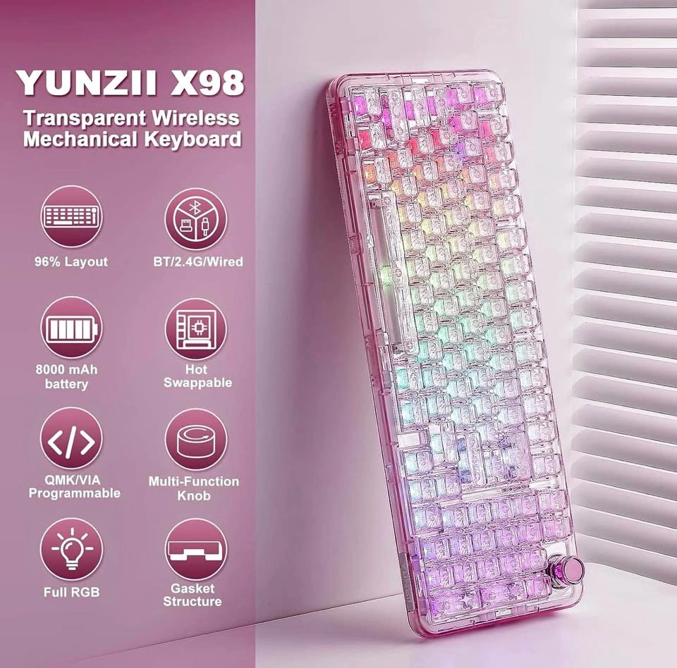 YUNZII X98 QMK/VIA Wireless Mechanical Gaming Keyboard
