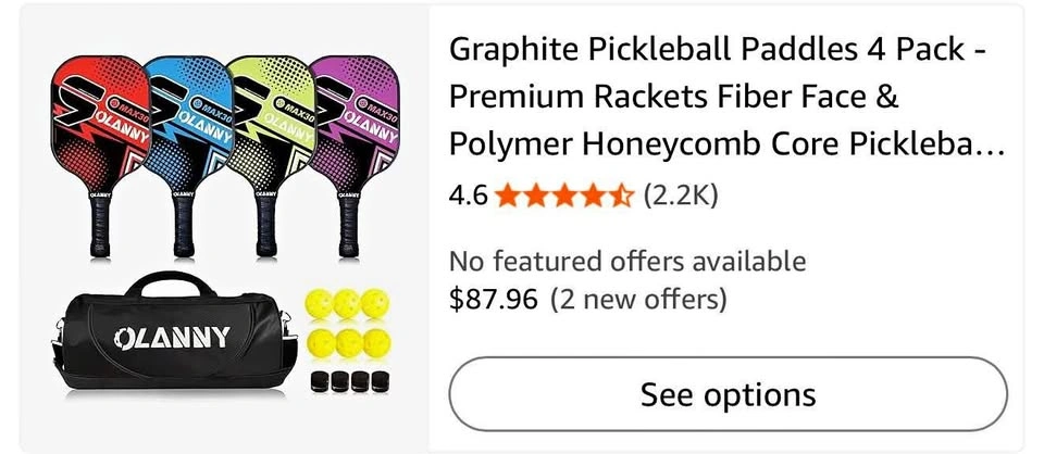 Graphite Pickleball Paddles 4 Pack