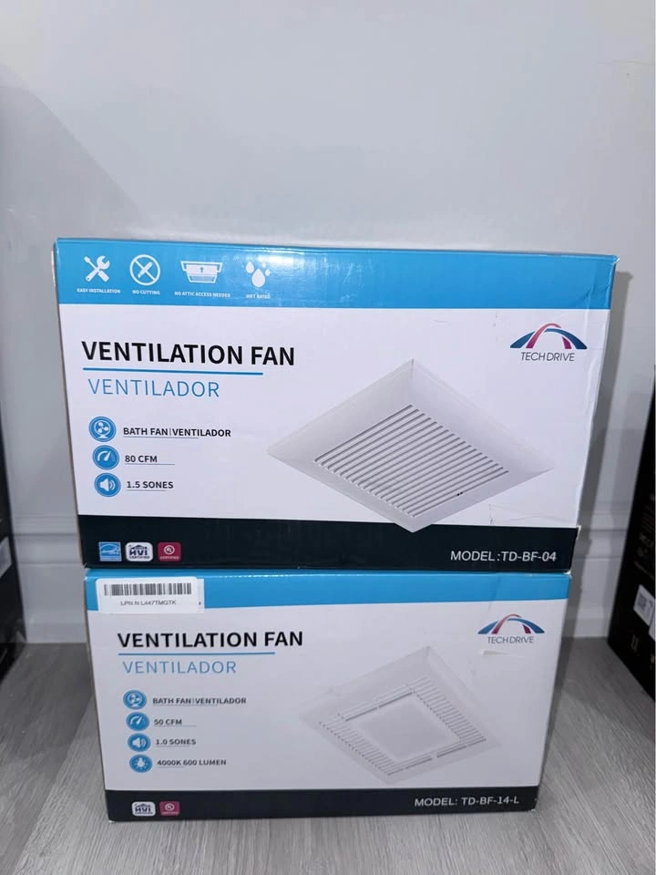 Tech Drive Very-Quiet 80 CFM Bathroom Ventilation Fan - photo 4