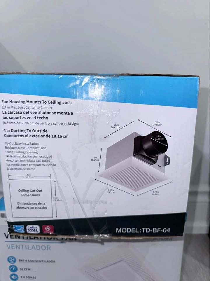 Tech Drive Very-Quiet 80 CFM Bathroom Ventilation Fan - photo 5
