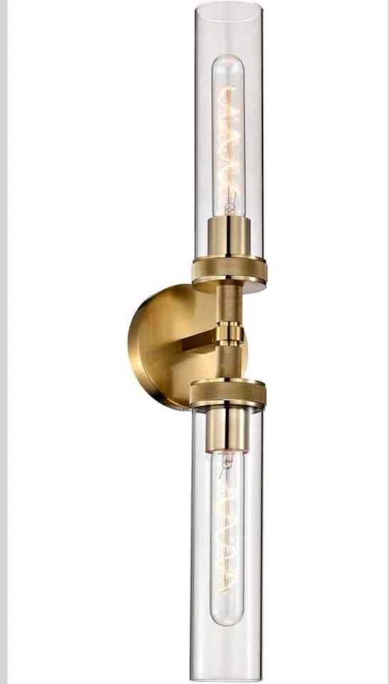 2-Light Gold Bathroom Vanity Sconce