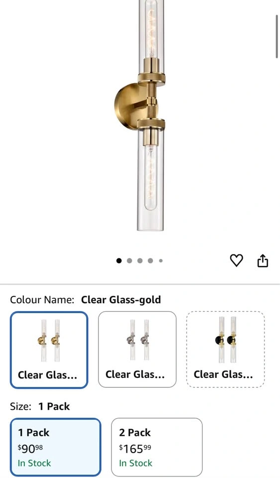 2-Light Gold Bathroom Vanity Sconce - photo 2