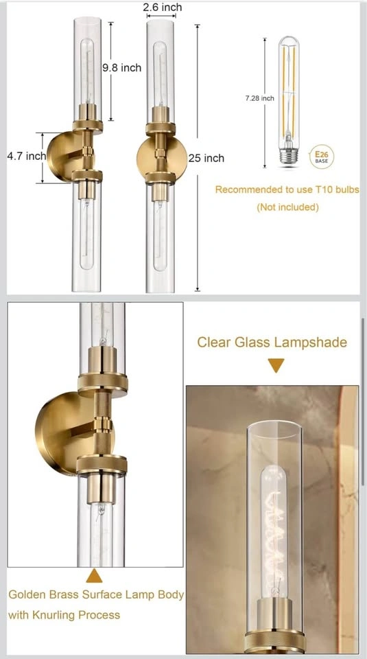 2-Light Gold Bathroom Vanity Sconce - photo 4