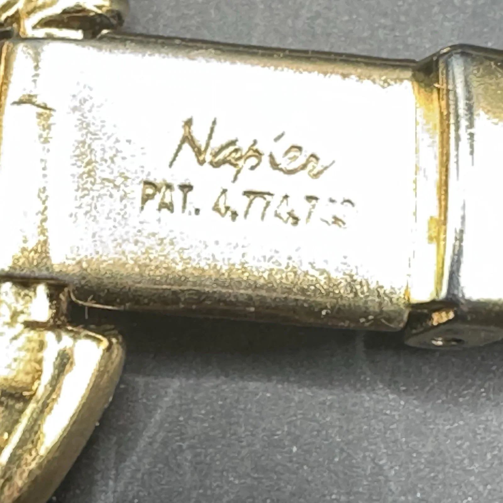 Vintage Signed Napier Gold Tone Faux Pearl Bracelet - photo 3