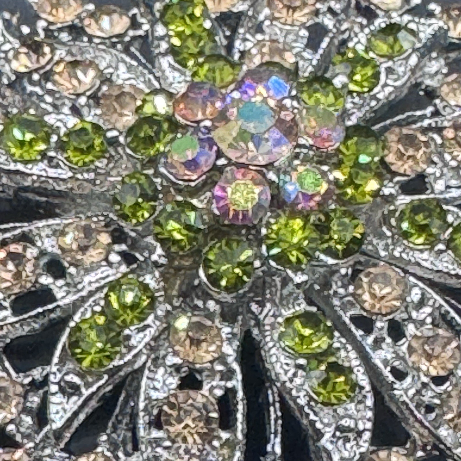 Large Vintage Sunflower Rhinestone Brooch - photo 2