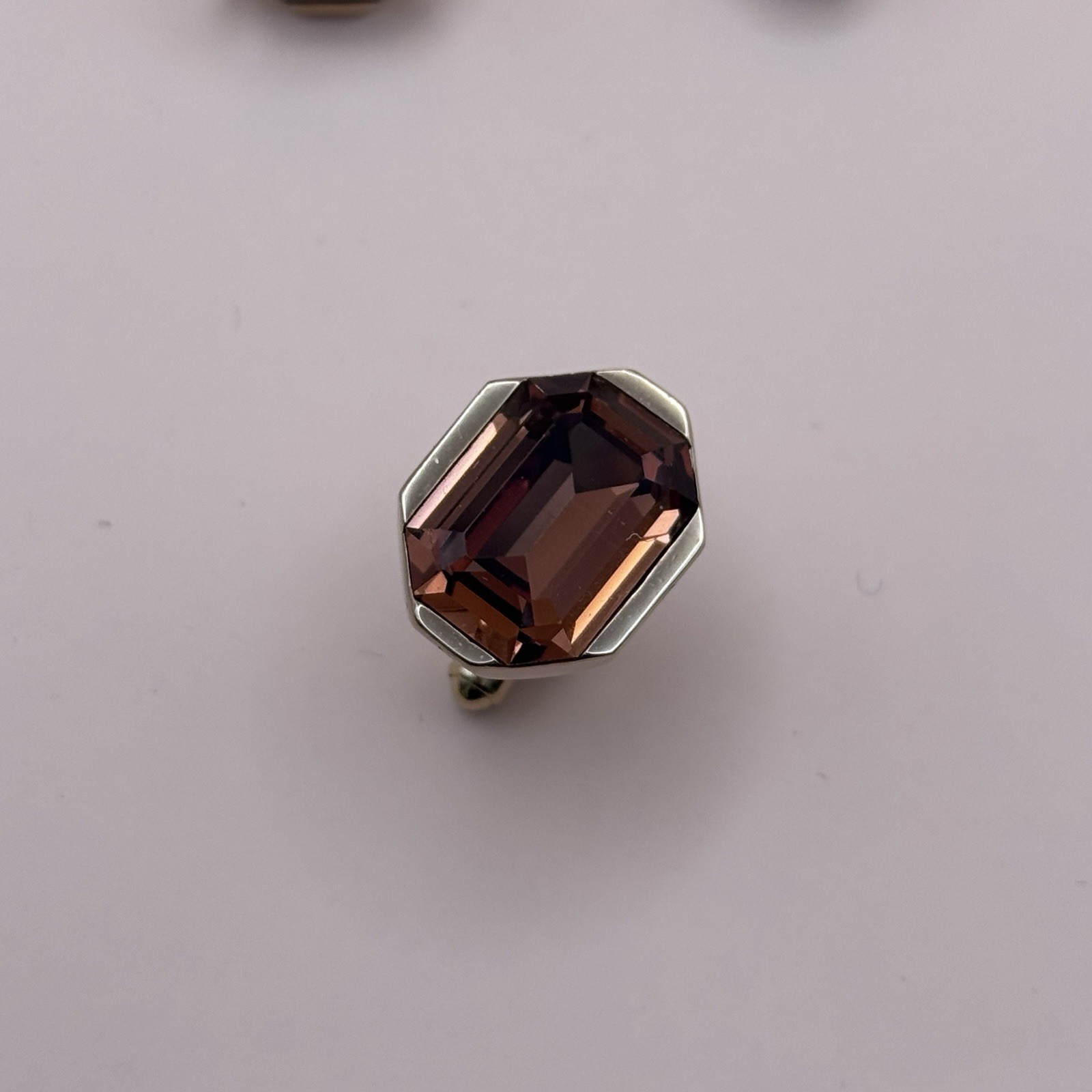 Vintage Signed Swank Cufflinks and Pin Set - Cognac Crystal - photo 5