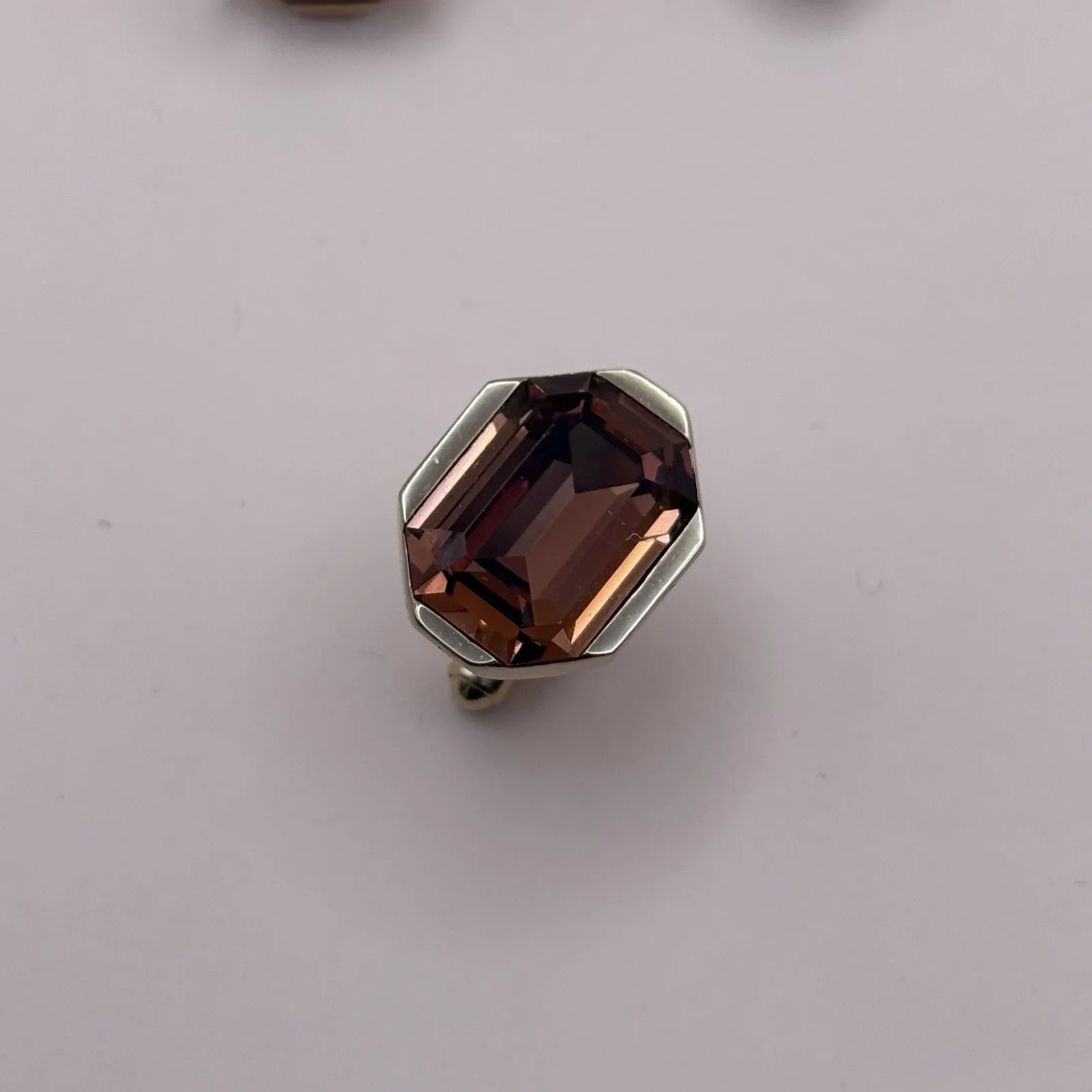 Vintage Signed Swank Cufflinks and Pin Set - Cognac Crystal - photo 5