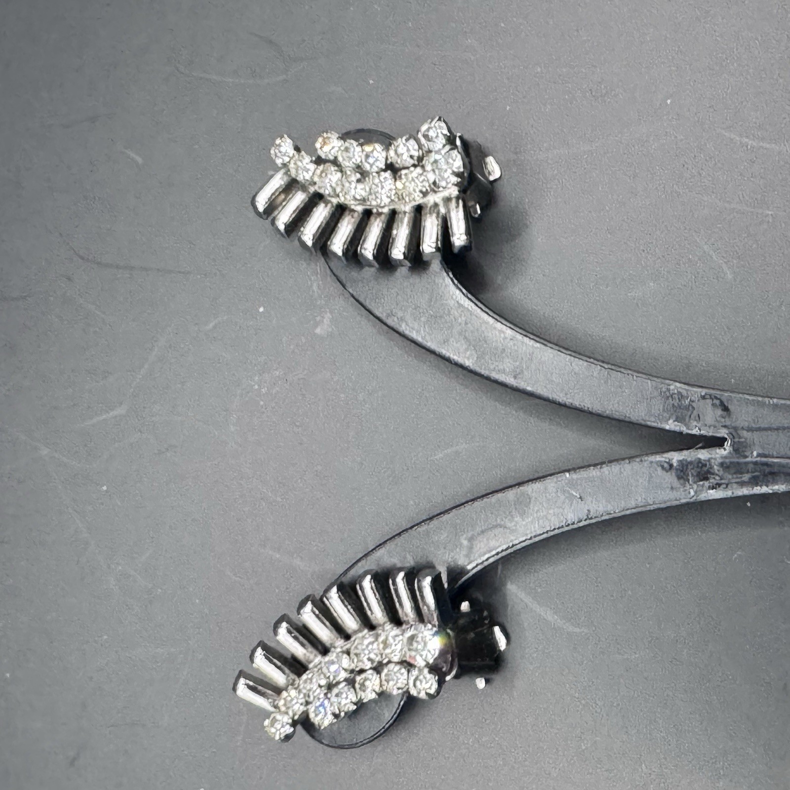 Vintage Austrian Crystal & Silver Tone Clip-On Earrings - photo 4