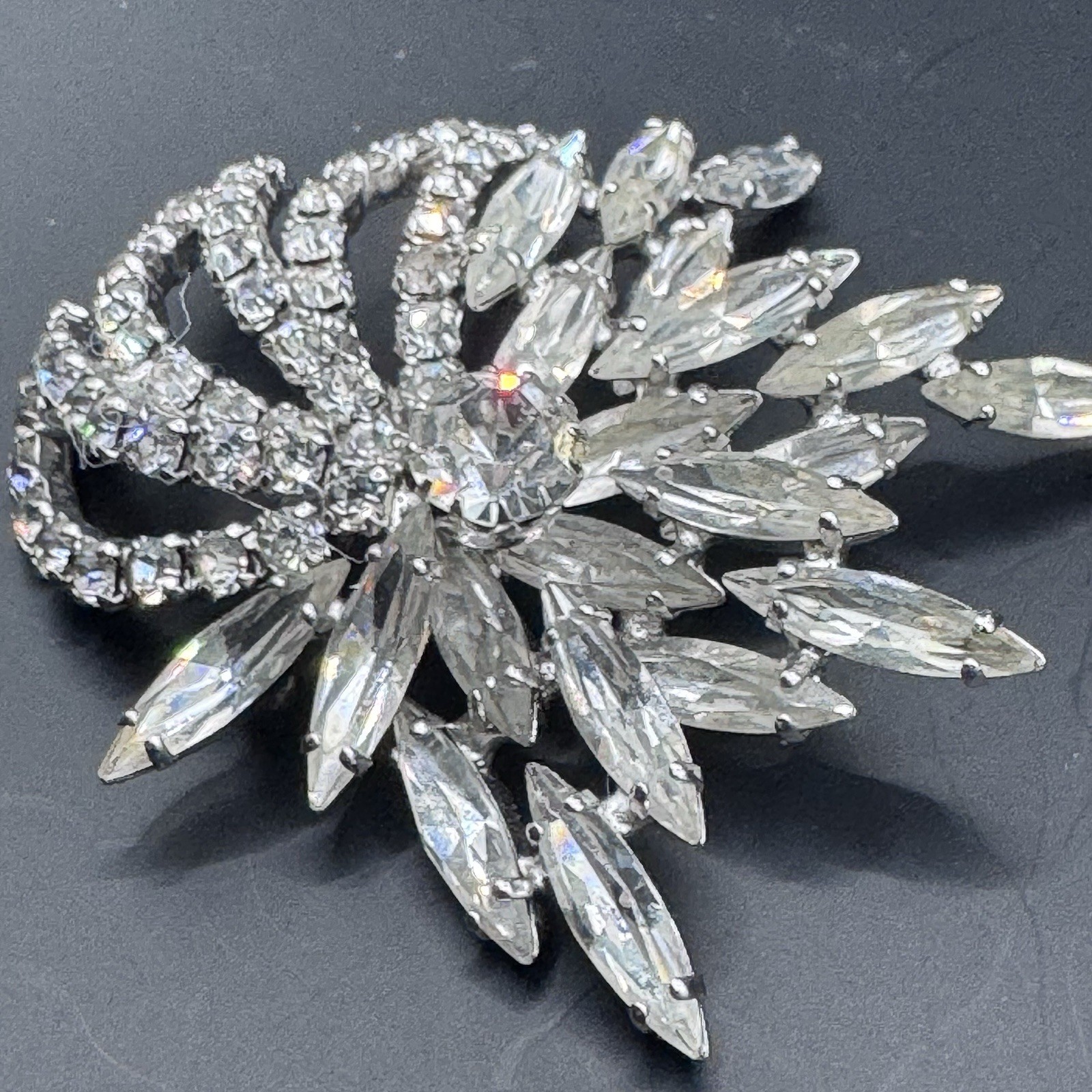 Vintage Rhinestone Flower Brooch - photo 3