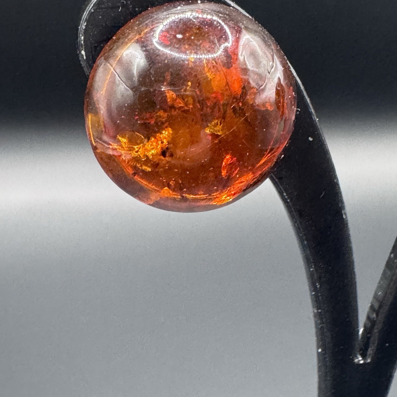 Vintage Amber Button Clip-On Earrings - photo 2