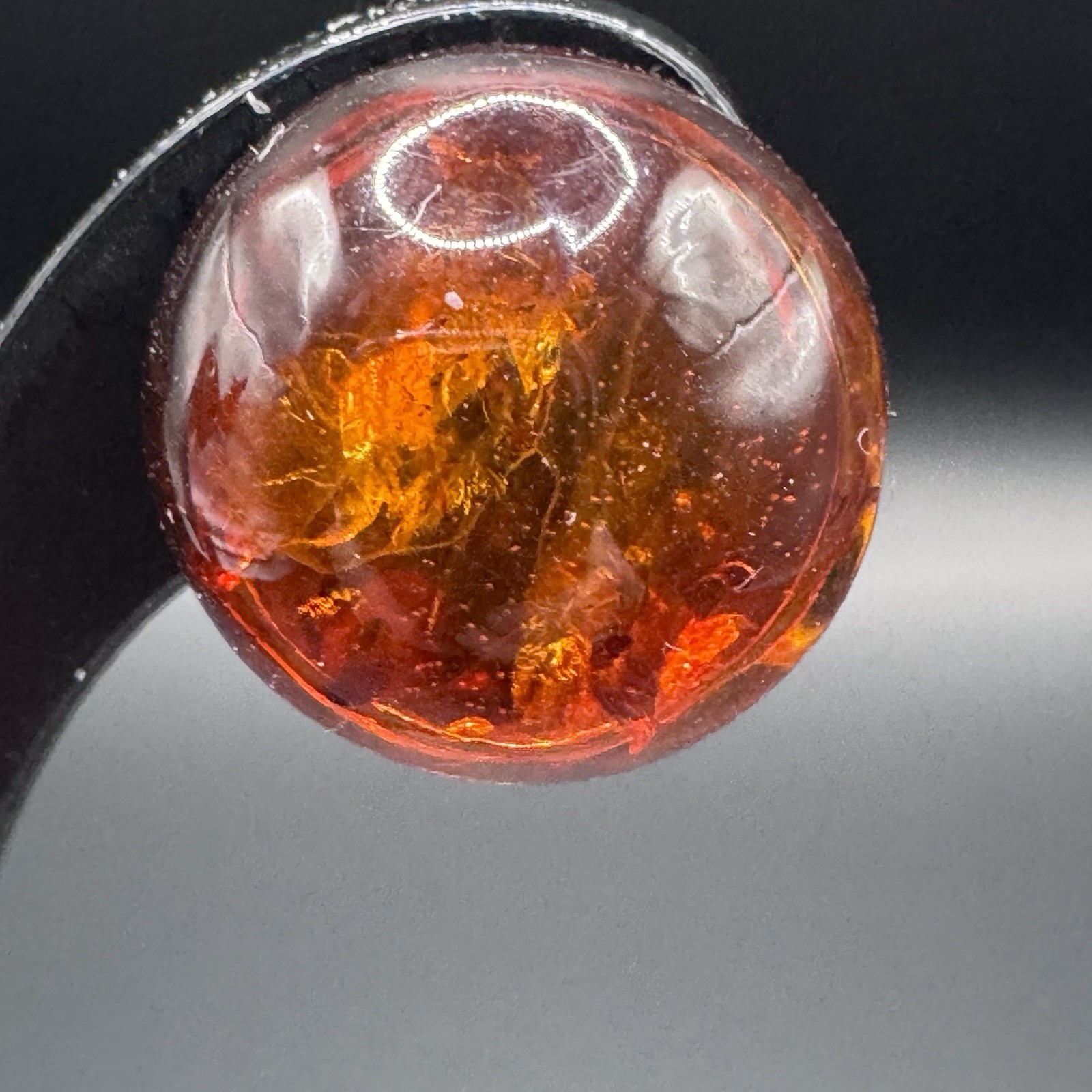 Vintage Amber Button Clip-On Earrings - photo 3