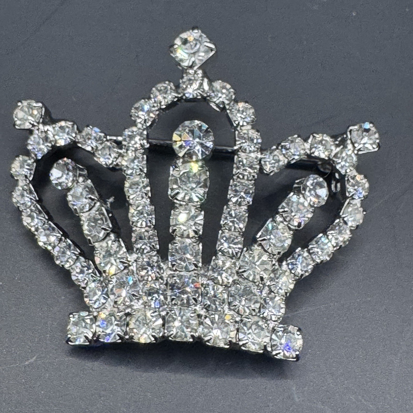 Vintage Rhinestone Crown Brooch - photo 4