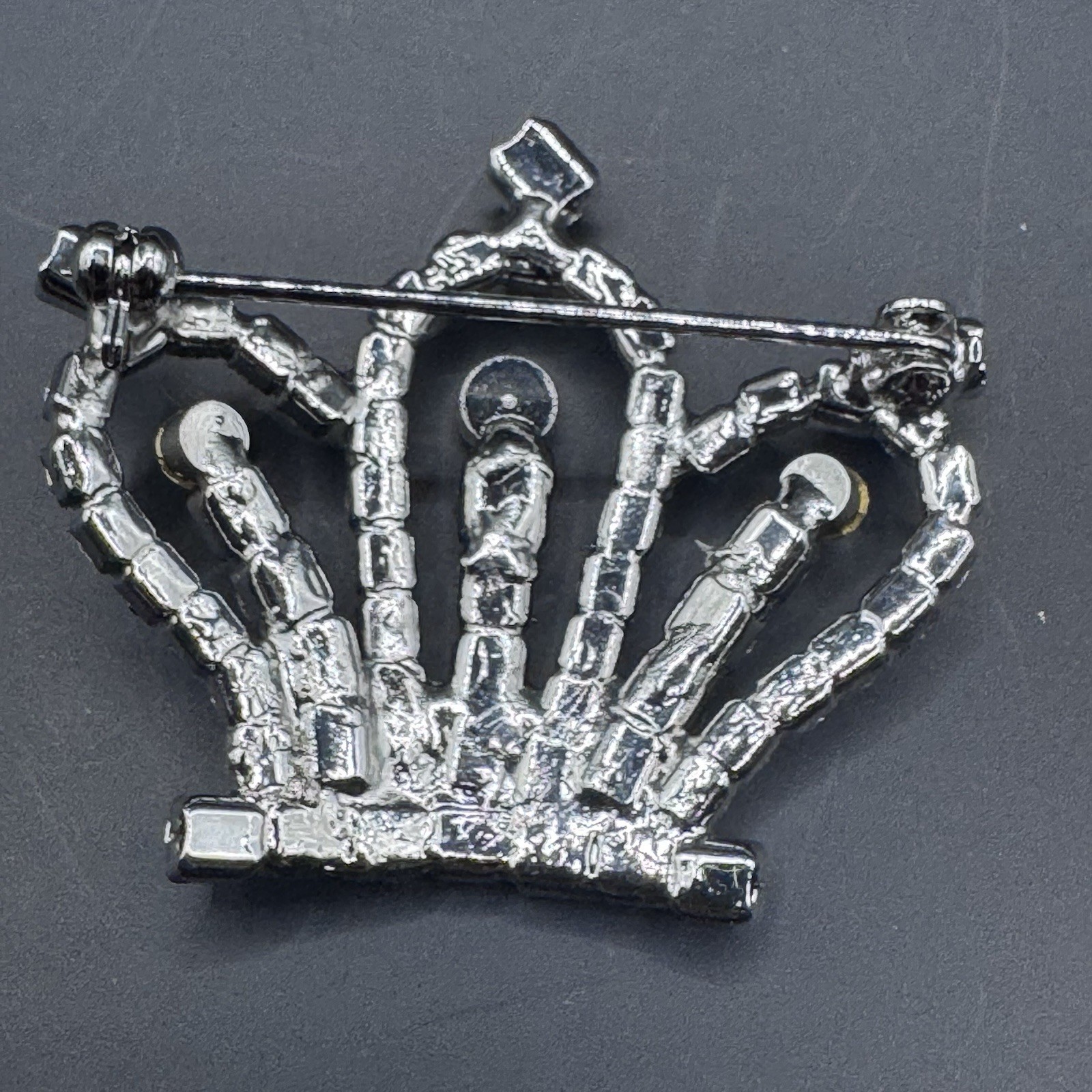 Vintage Rhinestone Crown Brooch - photo 5