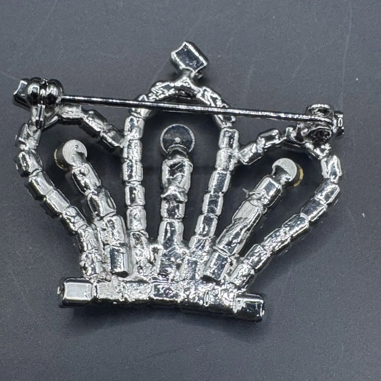 Vintage Rhinestone Crown Brooch - photo 5