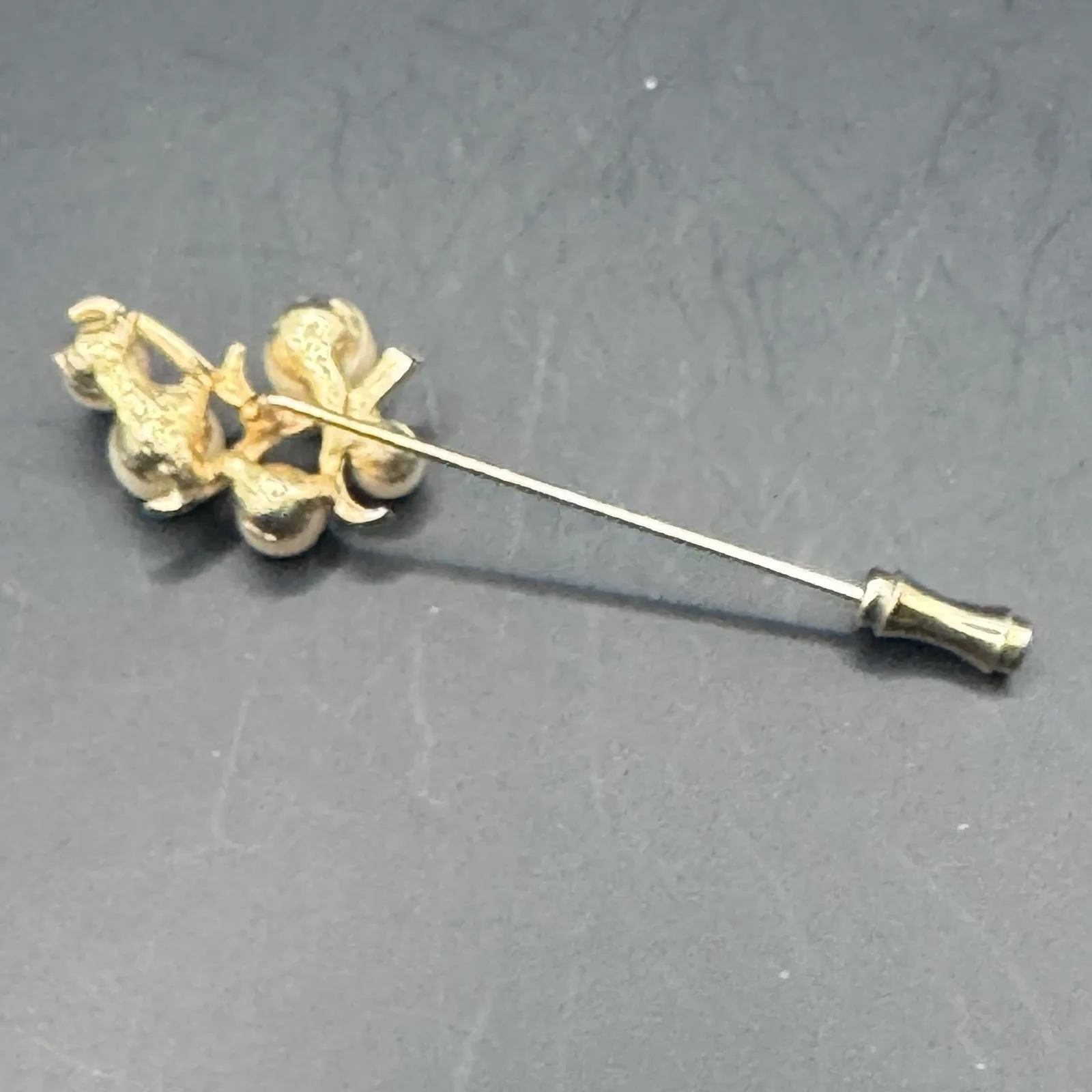 Faux pearl, Victorian revival gold tone stick pin - photo 4