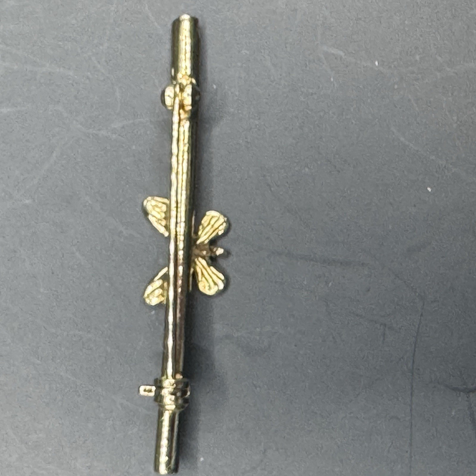 Victorian Reproduction Gold Tone Bar Pin with Butterfly - photo 4