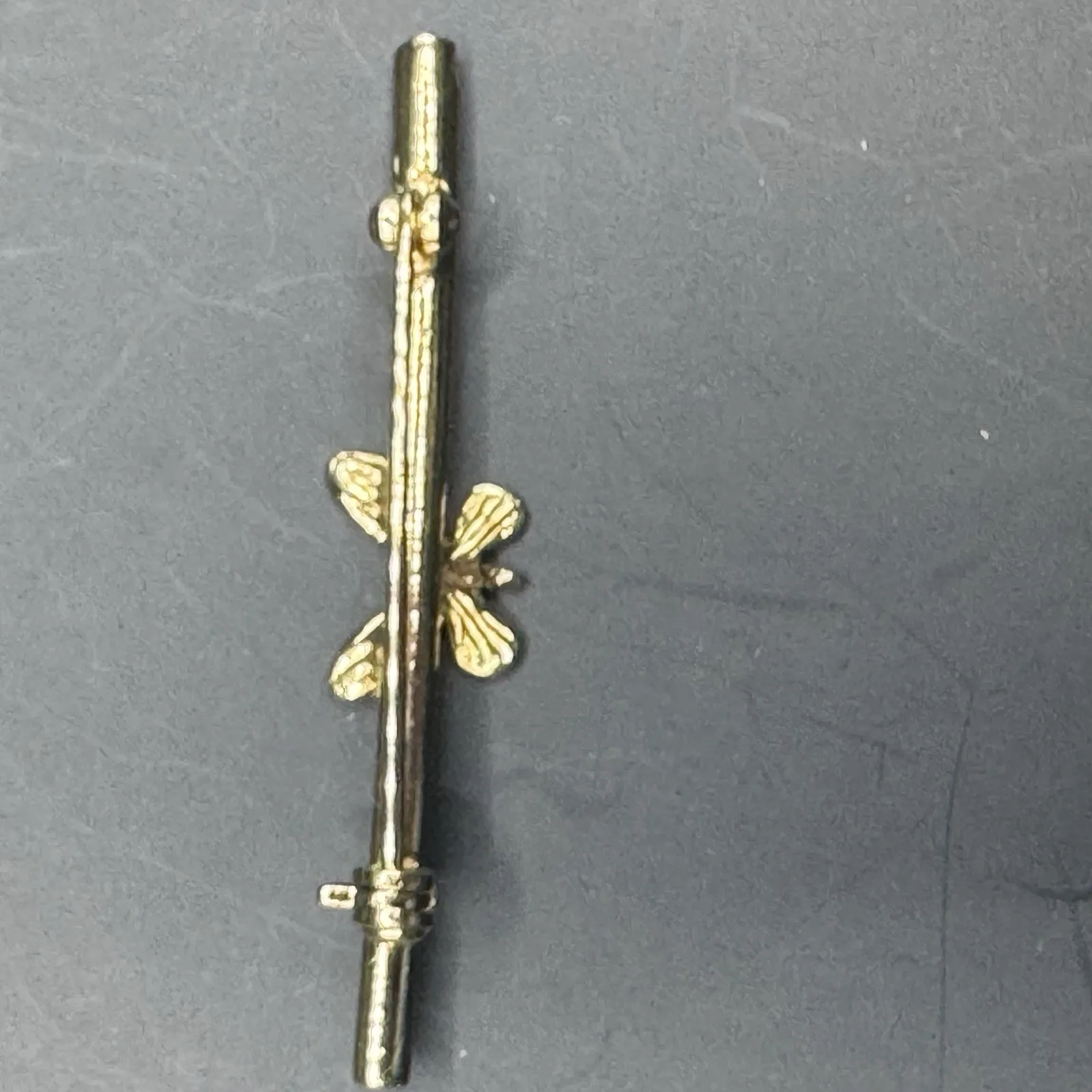 Victorian Reproduction Gold Tone Bar Pin with Butterfly - photo 4