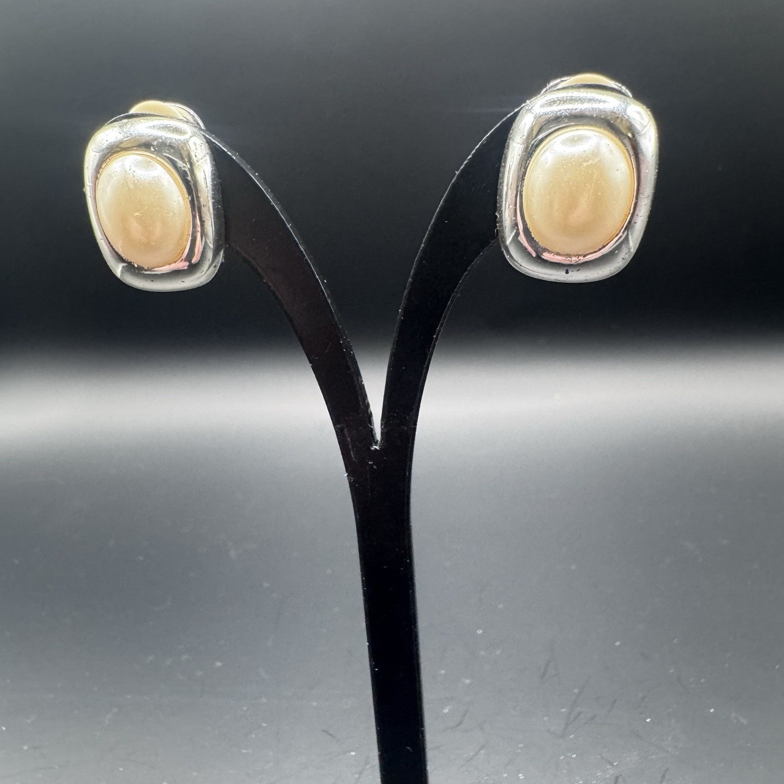 Jones New York Gold & Faux Pearl Clip-On Earrings