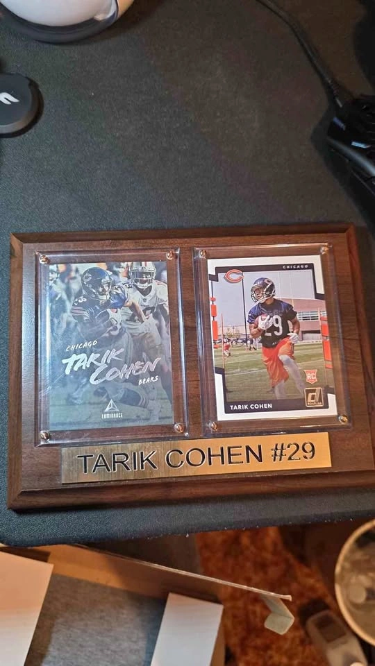 Tarik Cohen #29 Chicago Bears Display Plaque w/ Donruss RC & Lum