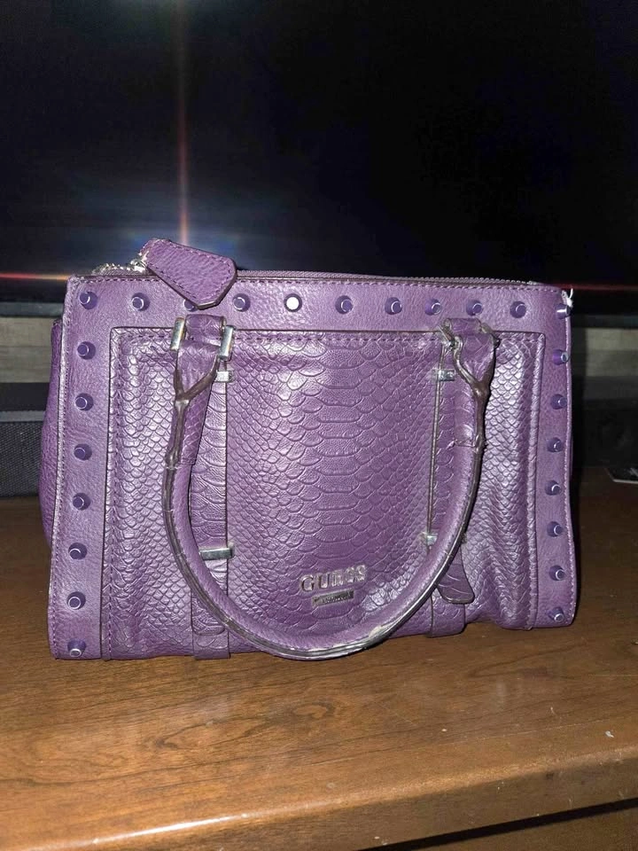 Guess Purple Studded Satchel