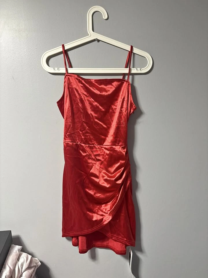 Red silk Dress