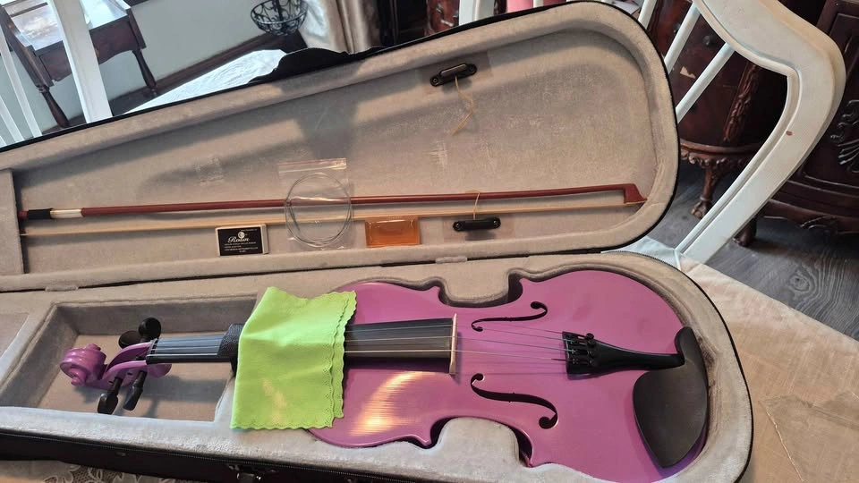 Pink Electric Guitar and Purple Violin for Sale - photo 4