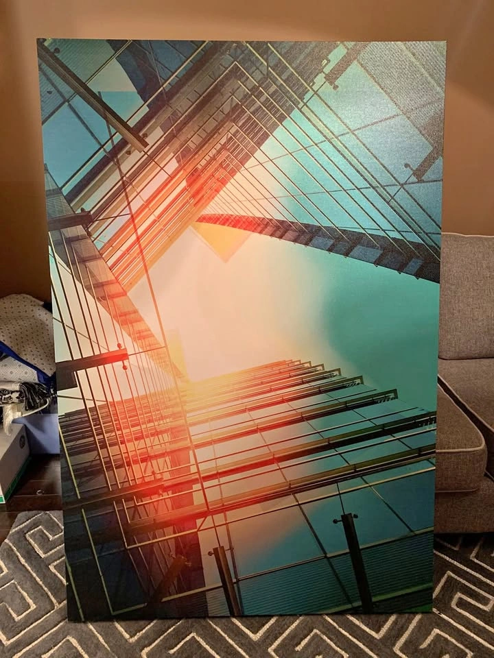 Skyscraper Photograph & Textured Painting