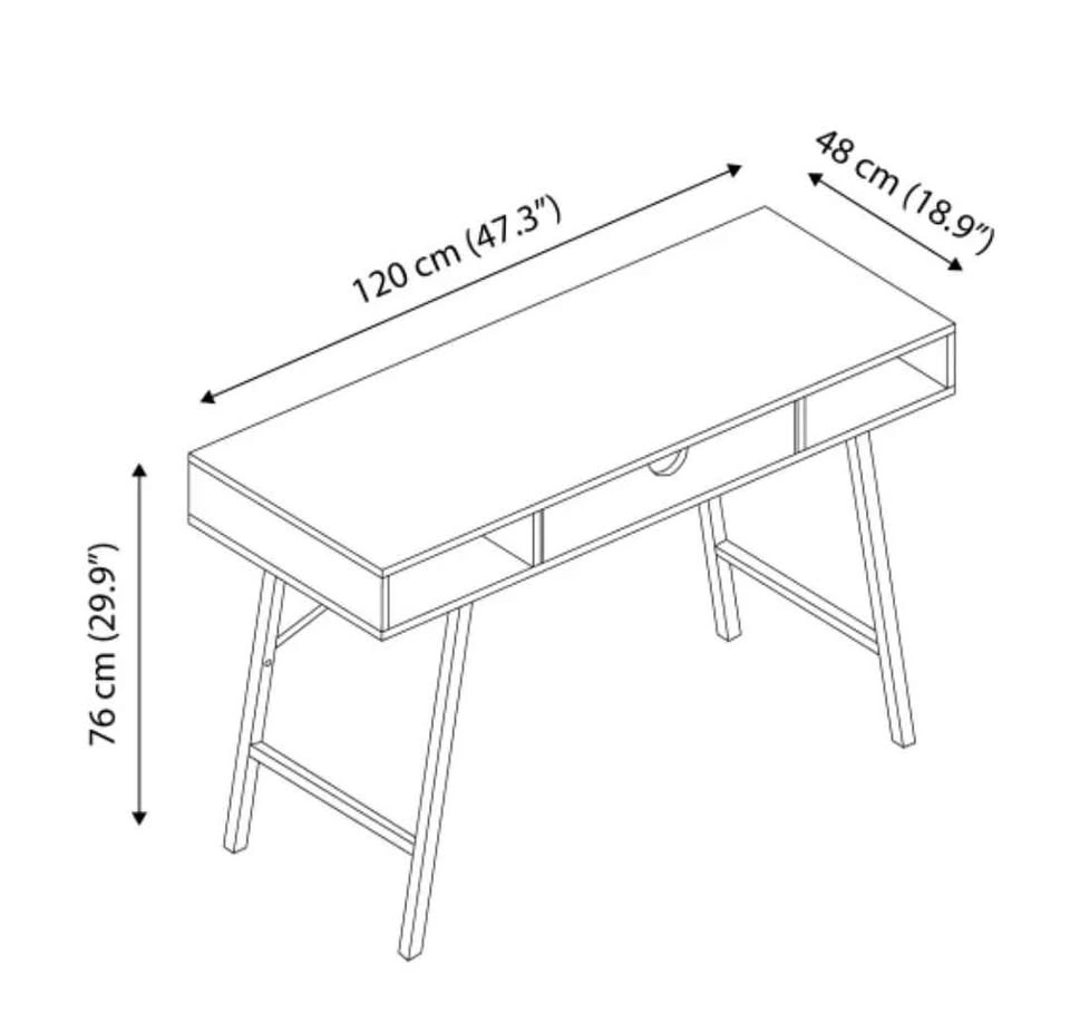 Annette Desk Light Oak & Black - photo 4