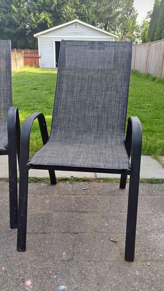 1 Grey Black Outdoor Patio Chairs