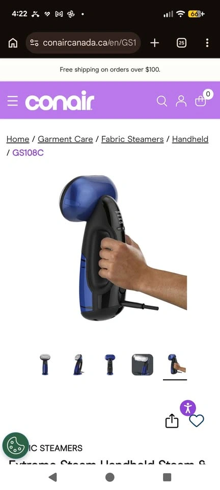 Conair Handheld Garment Steamer GS108C with Mat - photo 5