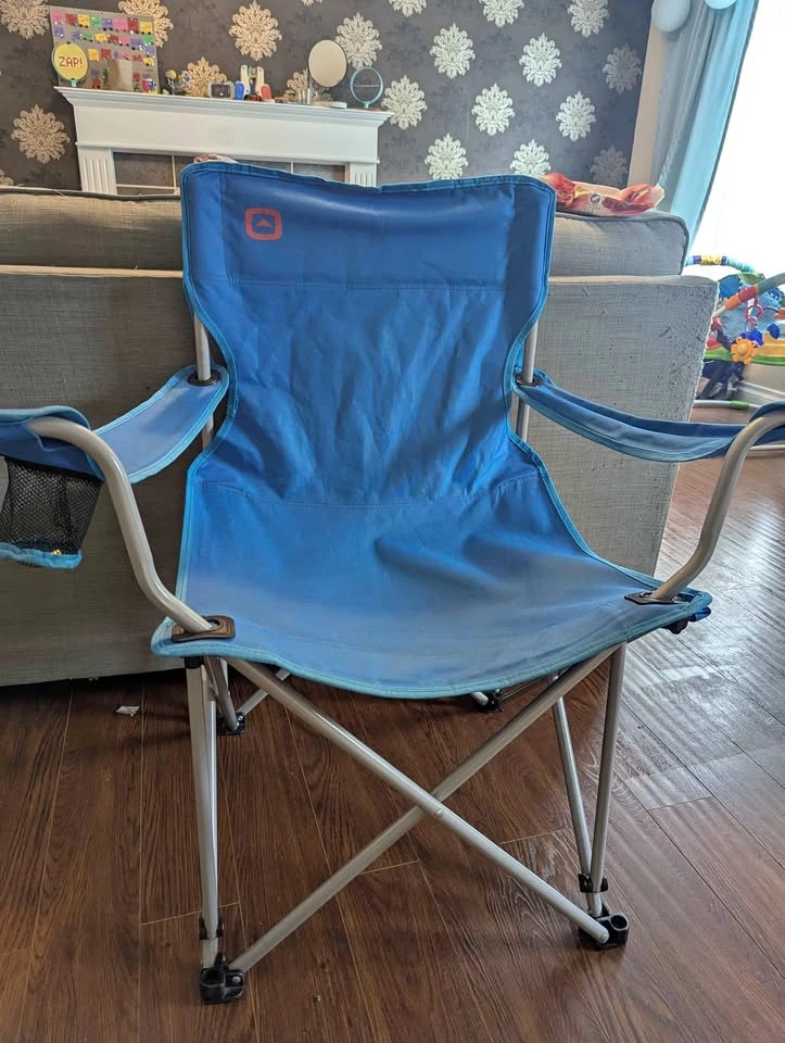 Outbound Oversized Blue Folding Camping Chair w/ Cup Holder