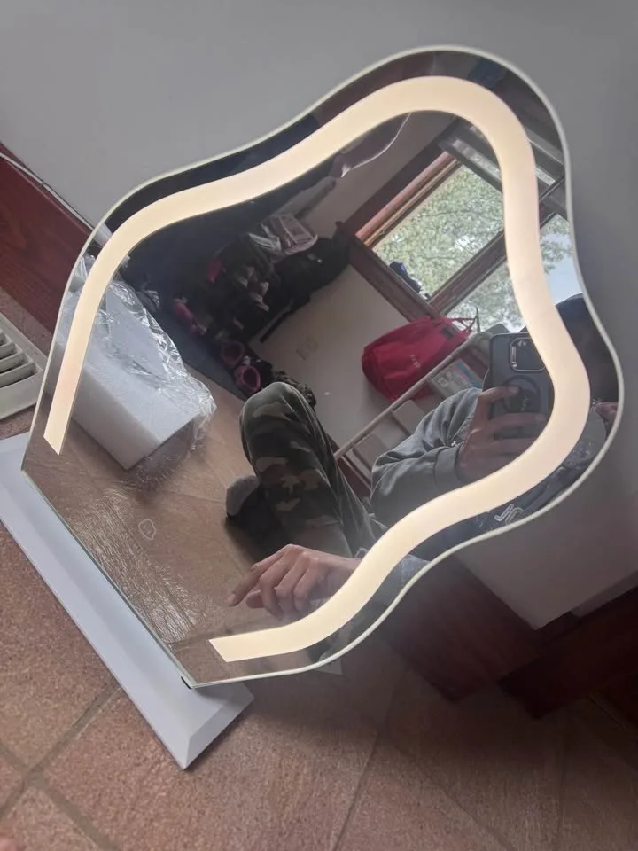 Modern Wavy LED Lighted Mirror - photo 3