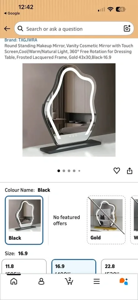 Modern Wavy LED Lighted Mirror - photo 4