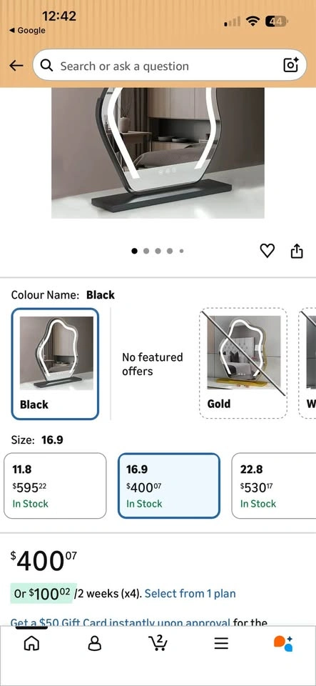 Modern Wavy LED Lighted Mirror - photo 5