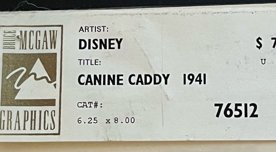 Mickey Mouse "Canine Caddy" Disney 1941 Sketch Reprint 10"x13" - photo 4