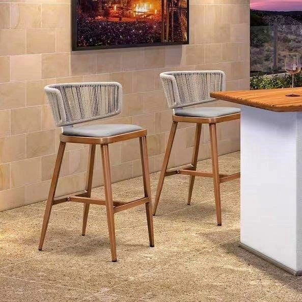 NEW-2pcs Modern Aluminum Bar Stool JS103521