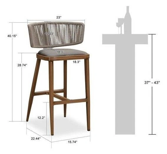 NEW-2pcs Modern Aluminum Bar Stool JS103521 - photo 2