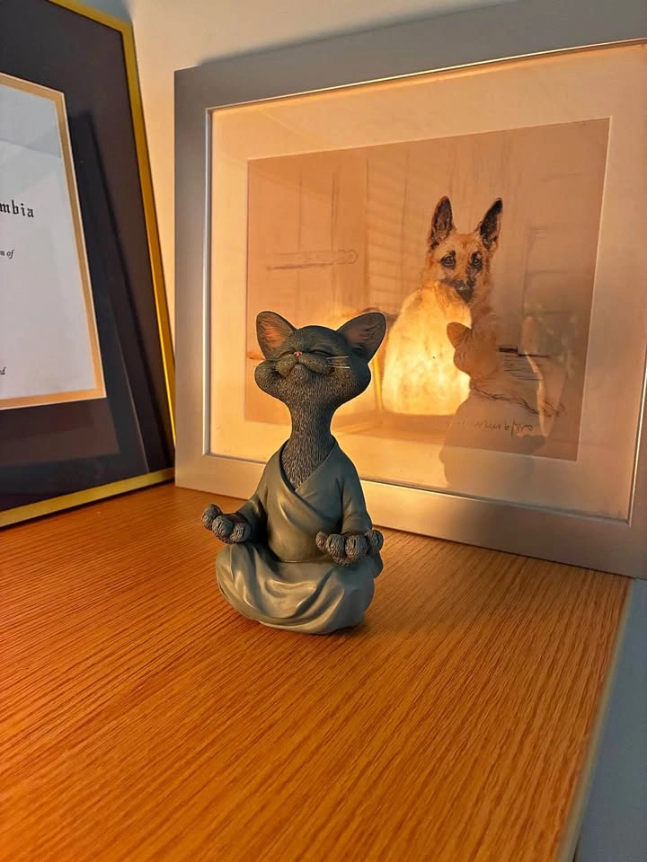 Meditating Cat Figurine