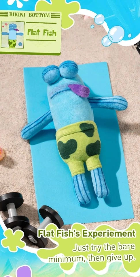 Bikini Bottom Buddies - Whimsical Plush - Flat Fish - photo 2