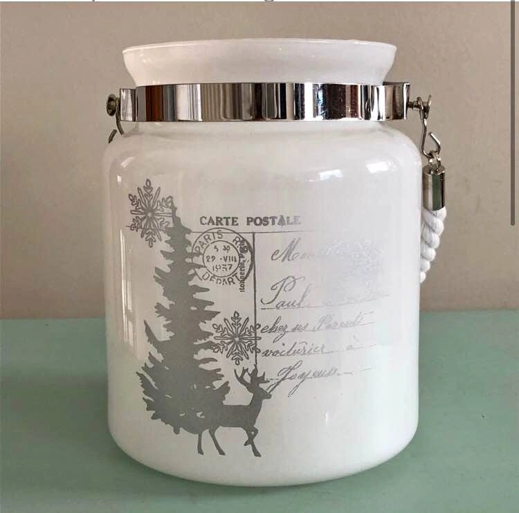 Nostalgic Postal Theme Candle Holder with Flicker Candle