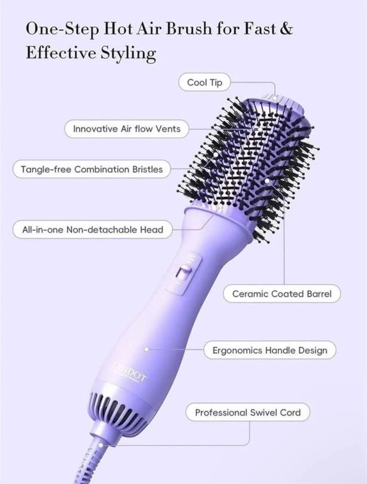 Landot 3-in-1 Blow Dryer Brush for Thick Hair - photo 2
