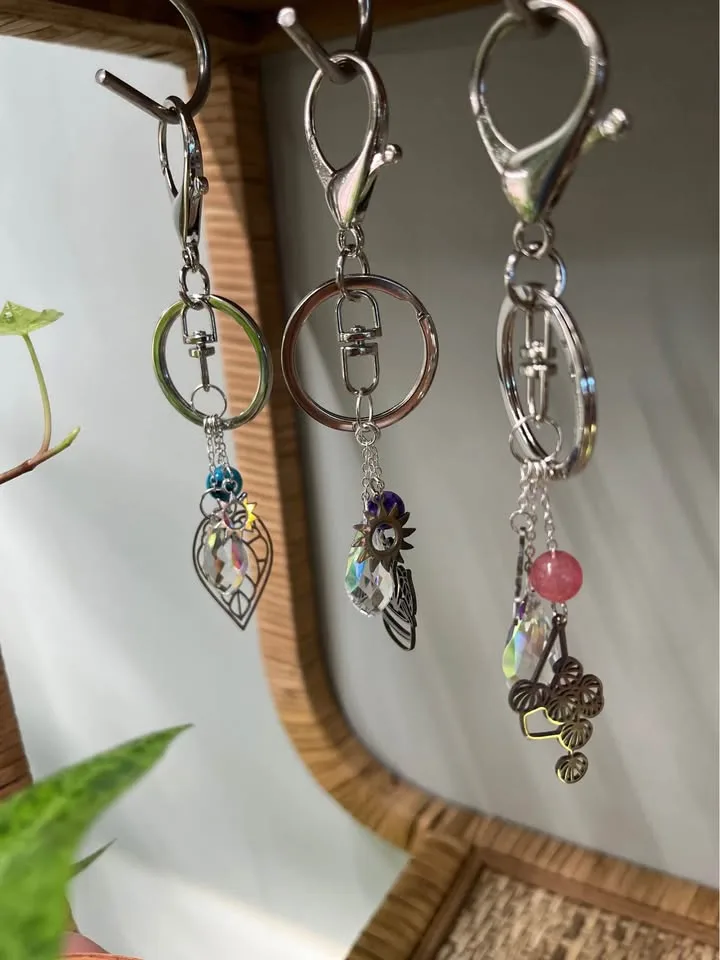 Purse & Bag Charms/Keychains w/ Plant Theme in Gold or Silver image indicator(2)