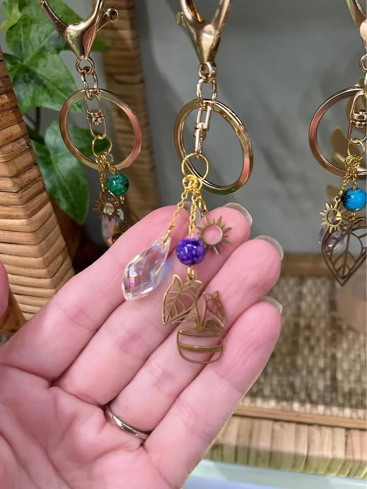 Purse & Bag Charms/Keychains w/ Plant Theme in Gold or Silver image indicator(3)