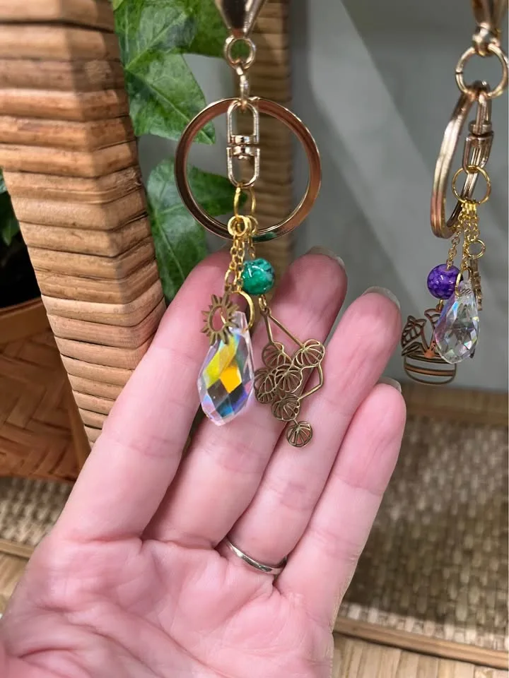 Purse & Bag Charms/Keychains w/ Plant Theme in Gold or Silver image indicator(4)