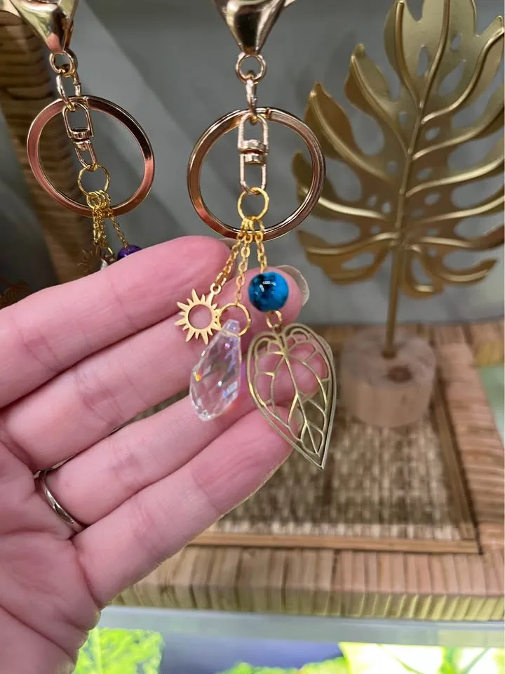 Purse & Bag Charms/Keychains w/ Plant Theme in Gold or Silver image indicator(5)