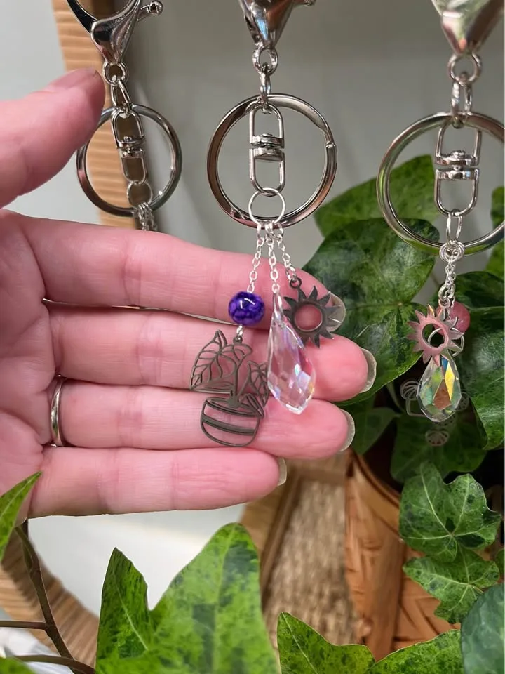 Purse & Bag Charms/Keychains w/ Plant Theme in Gold or Silver image indicator(7)