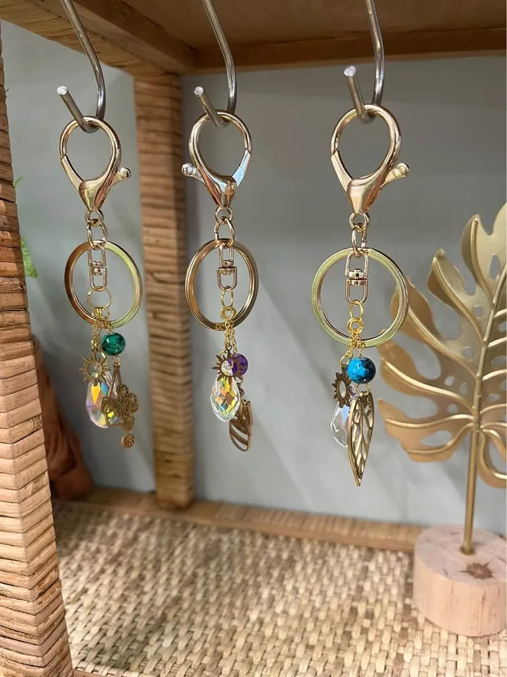 Purse & Bag Charms/Keychains w/ Plant Theme in Gold or Silver image indicator(8)