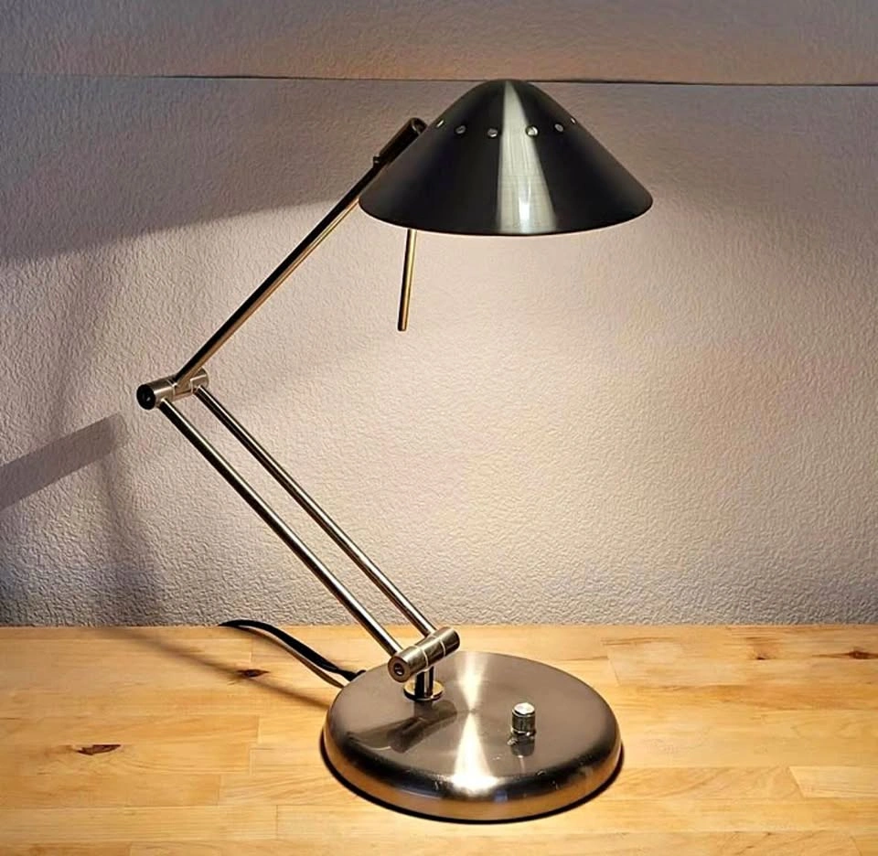 Vintage Tensor UFO Space Age style Desk Lamp Brushed Metal