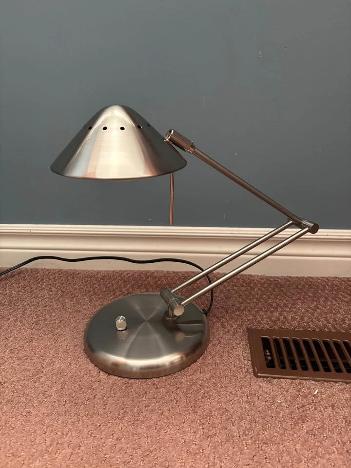 Vintage Tensor UFO Space Age style Desk Lamp Brushed Metal - photo 2